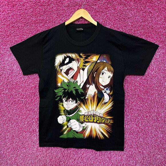 My Hero Academia Midoriya Uraraka Bakugo Anime Tee L - Picture 1 of 4